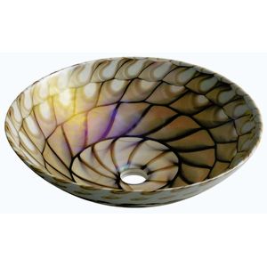 SAPHO - CARAIBI MURANO sklenené umývadlo na dosku, priemer 41cm, ivory/hnedá YM1236 vyobraziť