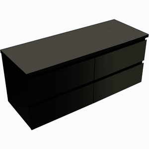 CERANO - Kúpeľňová skrinka Carole + doska pod umývadlo Navira Pro - 36 mm - čierna matná - 140x51, 6x46 CER-668288 vyobraziť