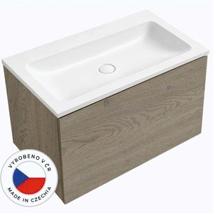 CERANO - Koupelnová skříňka Adele - dub Cannolo Cremona + umyvadlo z lit. mramoru Amati - bílá matná - 100, 8x41, 5x46, 8 CER-007229 vyobraziť
