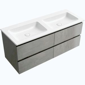 CERANO - Koupelnová skříňka Carole - betonově šedá + dvojumyvadlo z lit. mramoru Amati - bílá matná - 121x49, 5x46, 7 CER-126962 vyobraziť