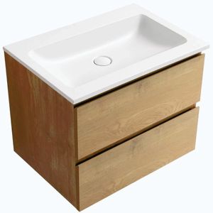 CERANO - Koupelnová skříňka Carole - dub medový + umyvadlo z lit. mramoru Amati - bílá matná - 60, 5x49, 5x46, 5 CER-376988 vyobraziť