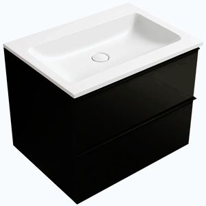 CERANO - Koupelnová skříňka Velora - černá matná, úchytka černá + umyvadlo z lit. mramoru Amati - bílá matná - 60, 5x54, 5x46, 5 CER-611318 vyobraziť