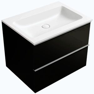 CERANO - Koupelnová skříňka Velora - černá matná, úchytka chrom + umyvadlo z lit. mramoru Amati - bílá matná - 60, 5x54, 5x46, 5 CER-689877 vyobraziť