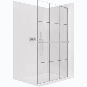 CERANO - Sprchová zástena Walk-in Onyx L-pravá vzpera - 8 mm + polička/držiak na uteráky - chróm, industriálne sklo - 90x200 CER-8050BD1369 vyobraziť