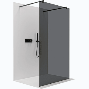 CERANO - Sprchová zástena Walk-in Onyx Duo Ľ/P - 8 mm - okrúhla vzpera - čierna matná, grafitové sklo - 80x200 CER-8050BD2355 vyobraziť