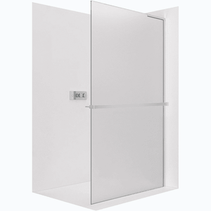 CERANO - Sprchová zástena Walk-in Onyx L-pravá vzpera - 8 mm + polička/držiak na uteráky - chróm, mliečne sklo - 90x200 CER-8050BD1114 vyobraziť