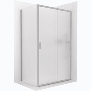 CERANO - Sprchovací kút Varone LINE Ľ/P - 6 mm - chróm, mliečne sklo - 120x80 - posuvný CER-DY505-90163 vyobraziť