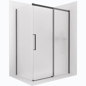 CERANO - Sprchovací kút Lantono - pravá - 8 mm - Soft-Close - čierna matná, mliečne sklo - 170x80 - posuvný CER-665515 vyobraziť