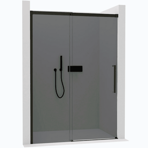 CERANO - Sprchové posuvné dvere Lantono L/P - 8 mm - Soft-Close - čierna matná, grafitové sklo - 140x195 CER-8050BD7239 vyobraziť