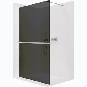 CERANO - Sprchová zástěna Walk-in Onyx Cube L/P - 8 mm + polička/držák na ručníky - hranatá vzpěra - chrom, grafitové sklo - 80x200 CER-8050BD645 vyobraziť