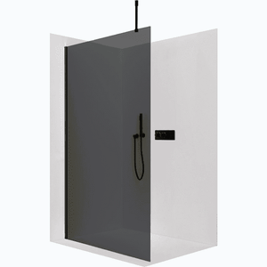 CERANO - Sprchová zástěna Walk-in Onyx Top Cube L/P - 8 mm - hranatá vzpěra - černá matná, grafitové sklo - 80x200 CER-8050BD6997 vyobraziť