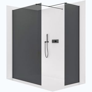 CERANO - Sprchová zástěna Walk-in Onyx T L/P - 8 mm - hranatá vzpěra - černá matná, grafitové sklo - 80x80x200 CER-8050BD2840 vyobraziť