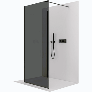 CERANO - Sprchová zástěna Walk-in Onyx Corner Cube L/P - 8 mm - hranatá vzpěra - černá matná, grafitové sklo - 70x70x200 CER-8050BD7382 vyobraziť
