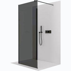 CERANO - Sprchová zástěna Walk-in Onyx Corner Round L/P - 8 mm - kulatá vzpěra - černá matná, grafitové sklo - 90x70x200 CER-8050BD715327 vyobraziť