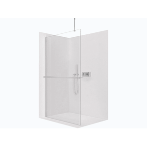CERANO - Sprchová zástěna Walk-in Onyx Top Round L/P - 10 mm - kulatá vzpěra + polička/držák na ručníky - chrom, transparentní sklo - 100x200 CER-8050BD785921 vyobraziť