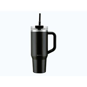 BODUM Cestovný hrnček s uškom a silikónovou slamkou »TRAVELMUG« (čierna) vyobraziť