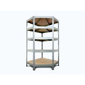 AR SHELVING Zaťažový rohový regál RIVET 180x90x45x64, 5 cm vyobraziť