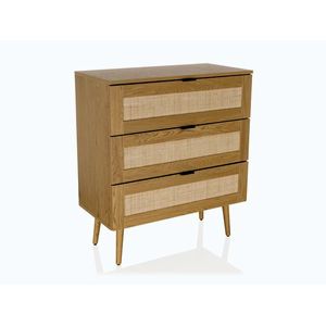 HJH LIVING Komoda BOHEO ratanový výplet dub vyobraziť
