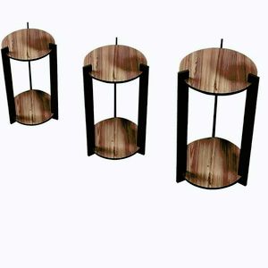 Stojan na kvety Flower Desk Round - Walnut vyobraziť