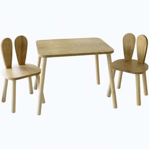 Detská súprava stolíka a 2 ks stoličiek Bunny Two Chair Set - Brown vyobraziť