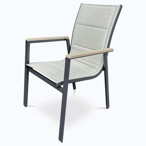 Autronic Záhradná stolička, hliník, textil, béžová, A ZC-S1110 BK vyobraziť