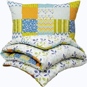 4Home Krepové obliečky Patchwork blue, 140 x 200 cm, 70 x 90 cm, 140 x 200 cm, 70 x 90 cm vyobraziť