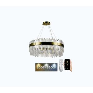 LED Stmievateľný luster na lanku LED/110W/230V 3000-6500K zlatá + diaľkové ovládanie J6311/C vyobraziť