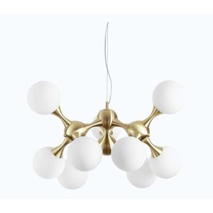 Ideal Lux - Závesný luster na lankách NODI 9xE14/28W/230V priemer 80 cm mosadz/biela 241036 vyobraziť