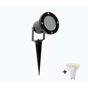 LED RGBW Stmievateľná vonkajšia lampa BLAKE 1xGU10/4, 8W/230V IP65 + diaľkové ovládanie KB0036+AI2382 vyobraziť