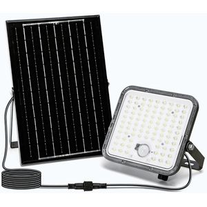 B.V. - Stmievateľný solárny LED reflektor so snímačom, 120 W, 3, 4 V, IP66 + diaľkový ovládač B1020133R vyobraziť