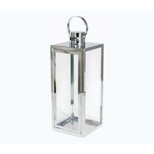 Estilo Home Dekoratívna lucerna TOWER 38 cm v lesklom chrómovom prevedení 5905623250991 vyobraziť