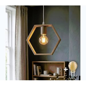 B.V. - LED drevený luster na lane 1xE27/9W/230V 2200K borovica B10303HB5 vyobraziť