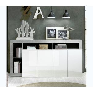 MC Akcent Komoda LENOR 184x93x42 cm, biela/šedý betón 8024963423647 vyobraziť