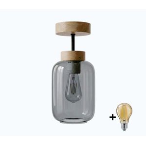 BRILAGI - LED prisadený luster R GLASS 1xE27/60W/230V pr. 14 cm dub/dymovošedá BG3986+NSTK7757 vyobraziť