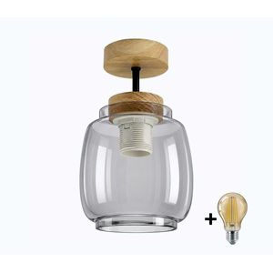 BRILAGI - LED Prisadený luster R GLASS 1xE27/60W/230V pr. 26 cm dub/dymovo sivá BG3986+NSTK7417 vyobraziť