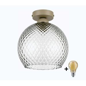 BRILAGI - LED Stropné svietidlo R GLASS 1xE27/60W/230V pr. 25 cm béžová/dymovo šedá BG3994+NSTK7486 vyobraziť