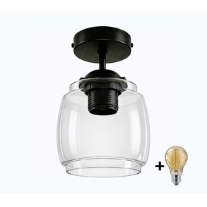 BRILAGI - LED Prisadený luster R GLASS 1xE27/60W/230V priemer 26 cm čierna/dymovo-šedá BG3989+NSTK7417 vyobraziť