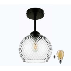 BRILAGI - LED Prisadený luster R GLASS 1xE27/60W/230V pr. 18 cm čierna/dymovo-šedá BG3989+NSTK7466 vyobraziť