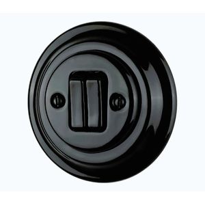Bohemia-Design - Porcelánový retro žalúziový ovládač s čiernym rámikom K1-R231QS-BL vyobraziť