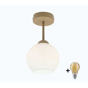 BRILAGI - LED Prisadený luster RETRO GLASS 1xE27/60W/230V pr. 15 cm béžová/biela BG3995+NSTK7432 vyobraziť