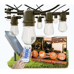 SmartLED LED stmievateľný solárny dekoratívny svetelný reťazec 10xE27/3V USB 2400 mAh 10, 62 m IP65 čierna + DO 4553 vyobraziť