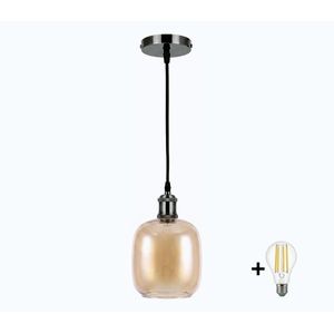 BRILAGI -LED Luster na lanku RETRO GLASS 1xE27/60W/230V pr. 14cm čierna/dymovo-hnedá NSTK7765+AI0177 vyobraziť