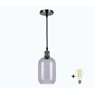 BRILAGI -LED Luster na lanku RETRO GLASS 1xE27/60W/230V pr. 14 cm čierna/dymová sivá NSTK7757+AI0177 vyobraziť