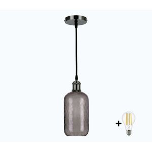 BRILAGI -LED Luster na lanku RETRO GLASS 1xE27/60W/230V priemer 14 cm čierna/dymová sivá NSTK7501+AI0177 vyobraziť