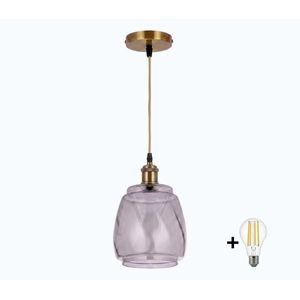 BRILAGI - LED závesné svietidlo na lanku RETRO GLASS 1xE27/60W/230V pr. 26cm zlatá/dymová sivá NSTK7417+AI0178 vyobraziť