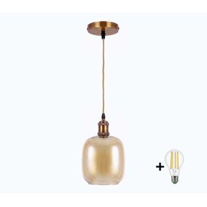 BRILAGI -LED Luster na lanku RETRO GLASS 1xE27/60W/230V pr. 14cm zlatá/dymová hnedá NSTK7765+AI0178 vyobraziť