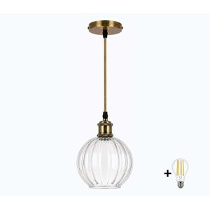 BRILAGI - LED luster na lanku RETRO GLASS 1xE27/60W/230V priemer 18 cm zlatá/číra NSTK7485+AI0178 vyobraziť