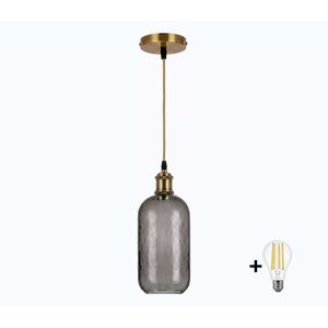 BRILAGI -LED Závesný luster na lanku RETRO GLASS 1xE27/60W/230V priemer 14 cm zlatá/dymovošedá NSTK7501+AI0178 vyobraziť
