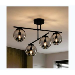 BRILAGI - Prisadený luster DIOR 4xE27/60W/230V čierna/dymová sivá 59-036B vyobraziť