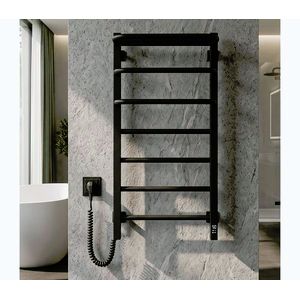 Vertaduro - Kúpeľňový elektrický radiátor s termostatom DOR 155W/230V 80x48 cm IP44 čierny ľavý 12-253153-4880-V vyobraziť